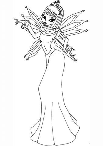 Winx Club Egyptian Fairy Coloring Page